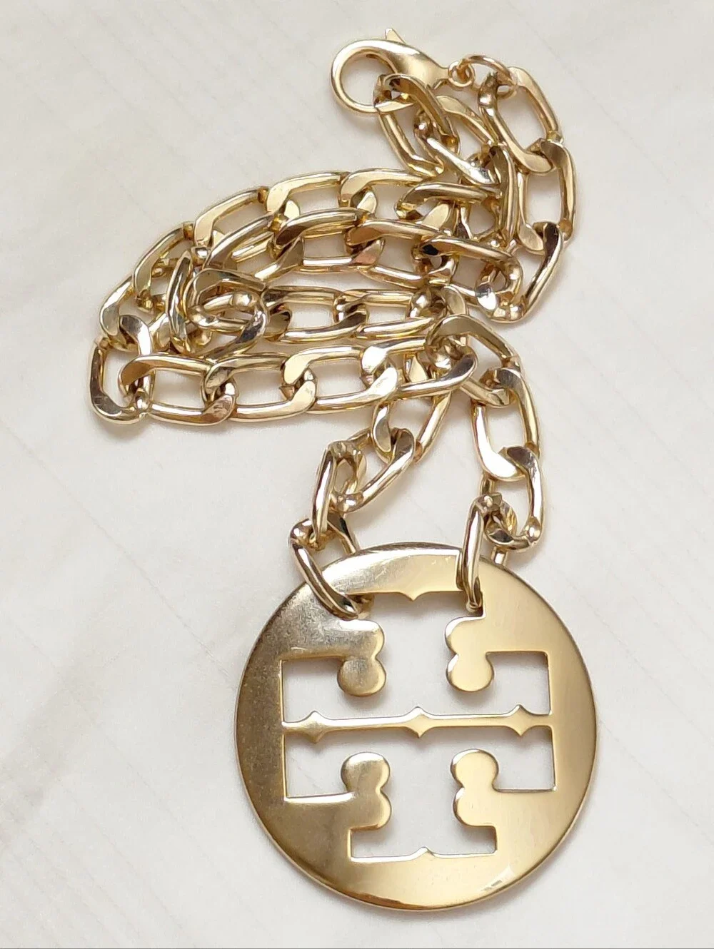 Tory Burch Gold Logo Statement Necklace
